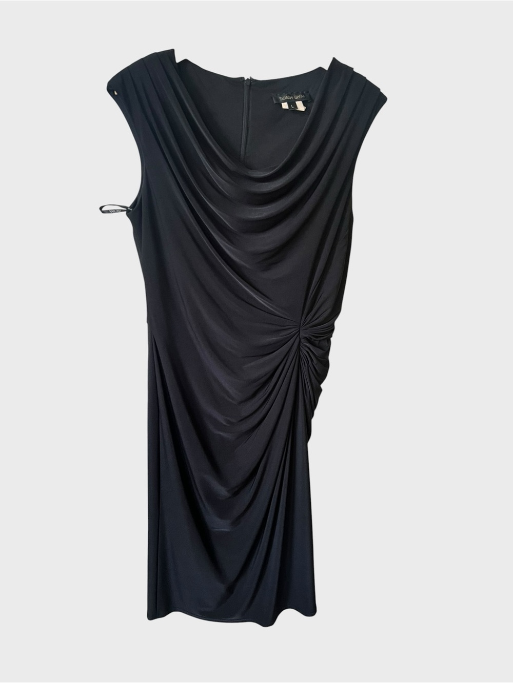 Tadashi Shoji black  Draped Knot-Detail Women's Dress
